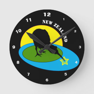 Kiwi - Nieuw-Zeelandse vogels en Bro-reizen (klok) Ronde Klok
