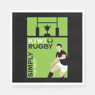 Kiwi NZ Rugby Spelers Kunst Servet