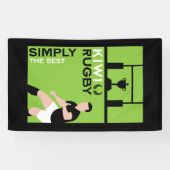 Kiwi NZ Rugby Spelers Kunst Spandoek (Horizontaal)