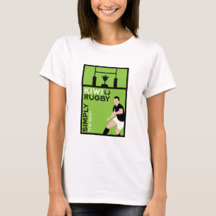 Kiwi NZ Rugby Spelers Kunst T-shirt