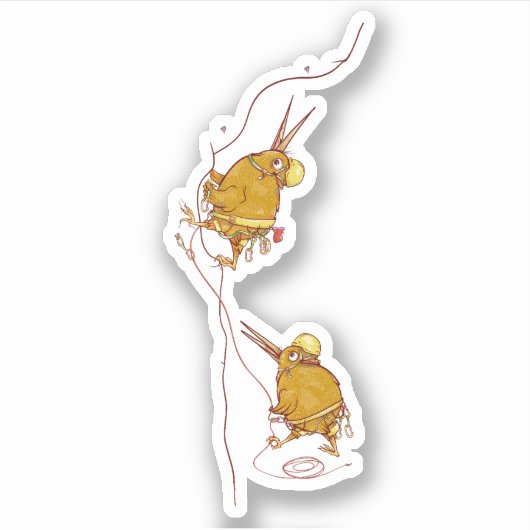 KIWI NZ VOGELS ROTSKLIMMEN STICKER (Voorkant)