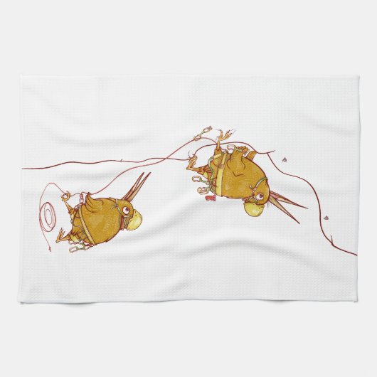 KIWI NZ VOGELS ROTSKLIMMEN THEEDOEK (Horizontaal)