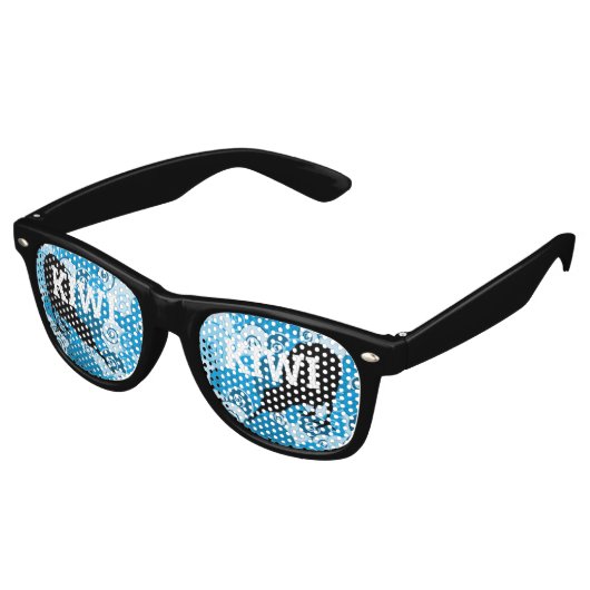 KIWI NZ Wave retro Shades / Fun Party Sunbril Retro Zonnebril (Gekanteld)