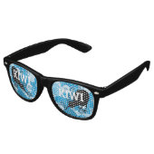 KIWI NZ Wave retro Shades / Fun Party Sunbril Zonnebril (Gekanteld)