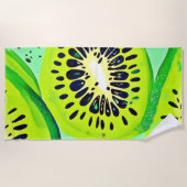 Kiwi plakjes: Levendig en Vers Strandlaken (Voorkant)
