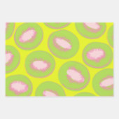 Kiwi Pop Art Fruit Pattern in Chartreuse en Pink Inpakpapier Vel (Voorkant 2)