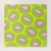 Kiwi Pop Art Fruit Pattern in Chartreuse en Pink Legpuzzel (Verticaal)