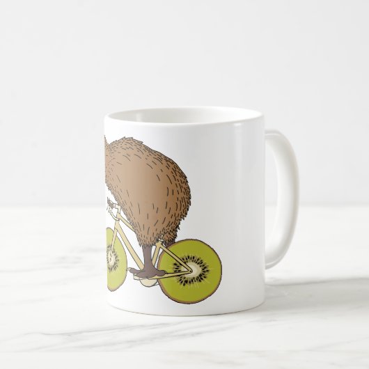 Kiwi Riding Bike met Kiwi Wheels Koffiemok (Voorkant rechts)