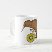 Kiwi Riding Bike met Kiwi Wheels Koffiemok (Voorkant links)