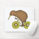 Kiwi Riding Bike met Kiwi Wheels Muismat (Met muis)
