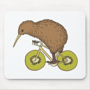 Kiwi Riding Bike met Kiwi Wheels Muismat