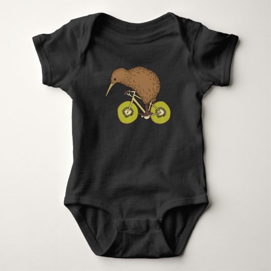 Kiwi Riding Bike met Kiwi Wheels Romper (Voorkant)