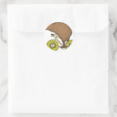 Kiwi Riding Bike met Kiwi Wheels Ronde Sticker (Tas)