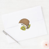 Kiwi Riding Bike met Kiwi Wheels Ronde Sticker (Envelop)