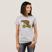 Kiwi Riding Bike met Kiwi Wheels T-shirt (Voorkant volledig)