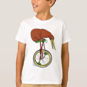Kiwi Riding Unicycle T-shirt (Voorkant)