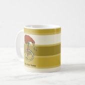 Kiwi rijden op een eenwieler grappige illustratie koffiemok (Voorkant links)