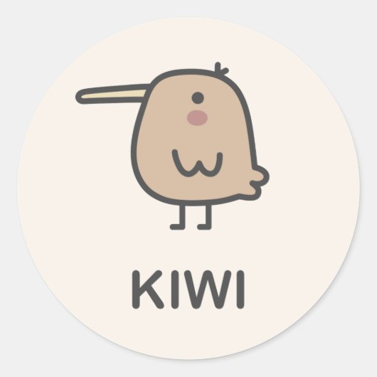 Kiwi Ronde Sticker (Voorkant)