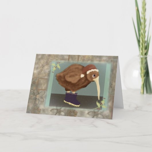 Kiwi Santa Feestdagen Kaart (Voorkant)