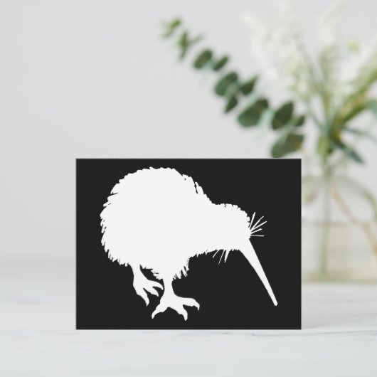 Kiwi Silhouette Briefkaart (Staand voorkant)