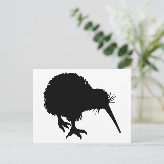 Kiwi Silhouette Briefkaart (Staand voorkant)