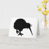 Kiwi Silhouette Kaart (Gele Bloem)