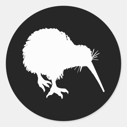 Kiwi Silhouette Ronde Sticker (Voorkant)