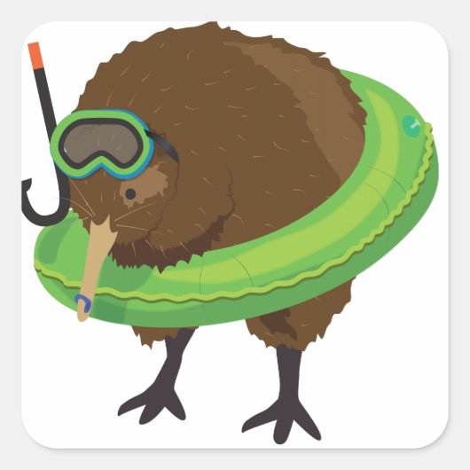 Kiwi Simile Boeken Karakters Vierkante Sticker (Voorkant)