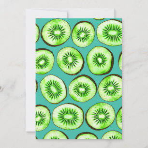Kiwi snijdsels op turquoise