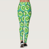 Kiwi snijdsels op turquoise leggings (Achterkant)