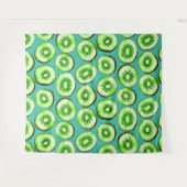 Kiwi snijdsels op turquoise wandkleed (Voorkant (horizontaal))