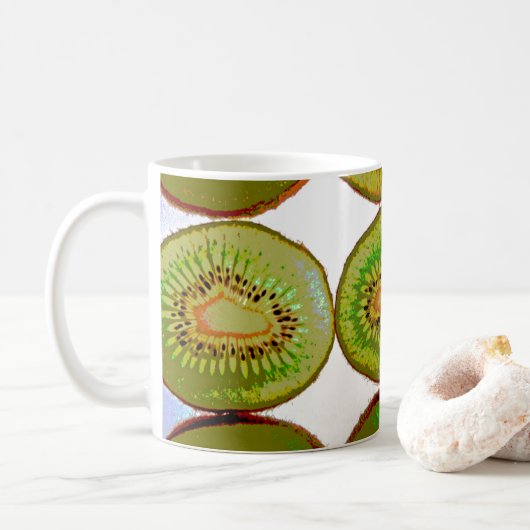 Kiwi snijwanden koffiemok (Met donut)