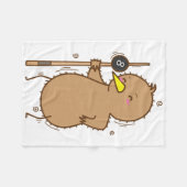 Kiwi speelt biljart met vogel en fruit fleece deken (Voorkant (Horizontaal))