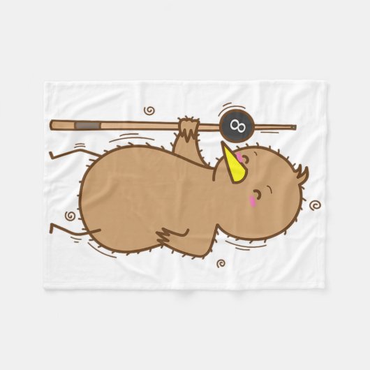 Kiwi speelt biljart met vogel en fruit fleece deken (Voorkant (Horizontaal))