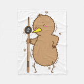Kiwi speelt biljart met vogel en fruit fleece deken (Voorkant)