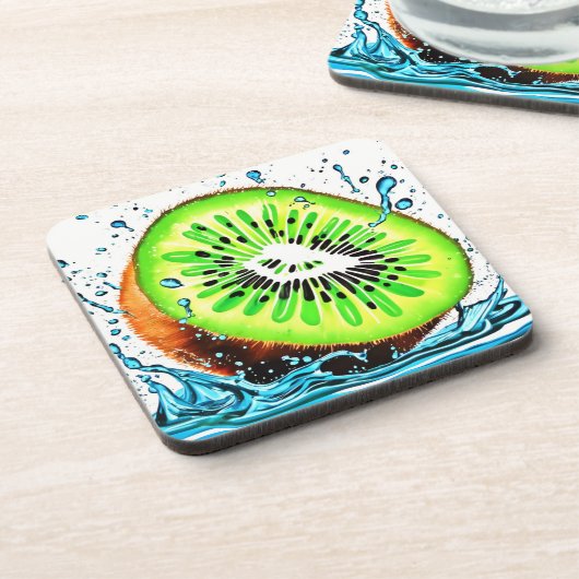 Kiwi Splash van frisheid Bier Onderzetter (Linkerzijde)