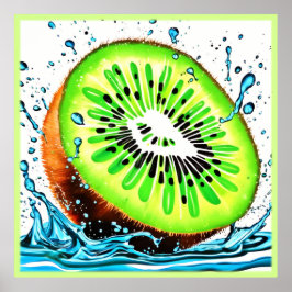 Kiwi Splash van frisheid Poster