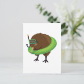 Kiwi Swimming Briefkaart (Staand voorkant)