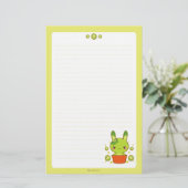 Kiwi Truffle Bunny Briefpapier (Staand voorkant)