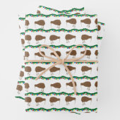 Kiwi vakantie inpakpapier Flat Sheet Set van 3 (In situ)