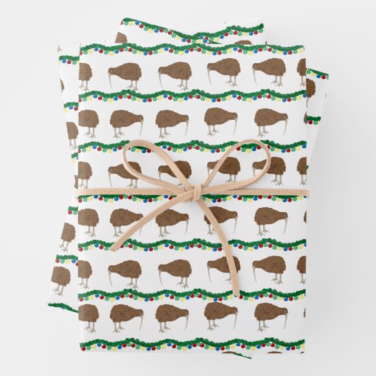 Kiwi vakantie inpakpapier Flat Sheet Set van 3 (In situ)