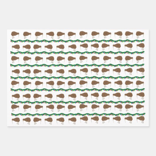 Kiwi vakantie inpakpapier Flat Sheet Set van 3 (Voorkant)