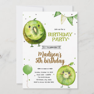 Kiwi verjaardagsfeest uitnodiging