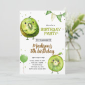 Kiwi verjaardagsfeest uitnodiging (Staand voorkant)