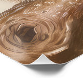 Kiwi vogel baby slapen op de maan perfect poster (Hoek)