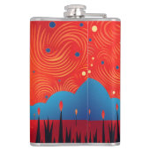 Kiwi Vogel bij Twilight Heupfles (Achterkant)