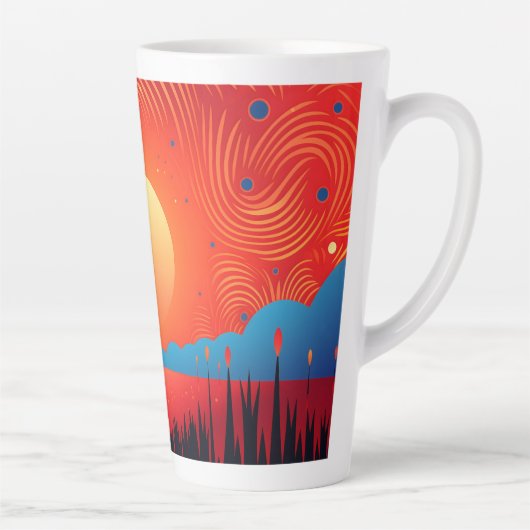 Kiwi Vogel bij Twilight Latte Mok (Rechts)