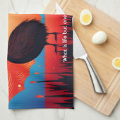 Kiwi Vogel bij Twilight Theedoek (Quarter Fold)