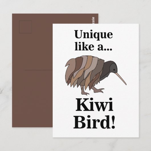Kiwi vogel briefkaart (Voorkant / Achterkant)