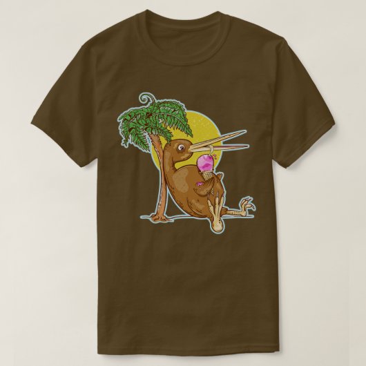 Kiwi Vogel eet een ijsje T-shirt (Design voorkant)